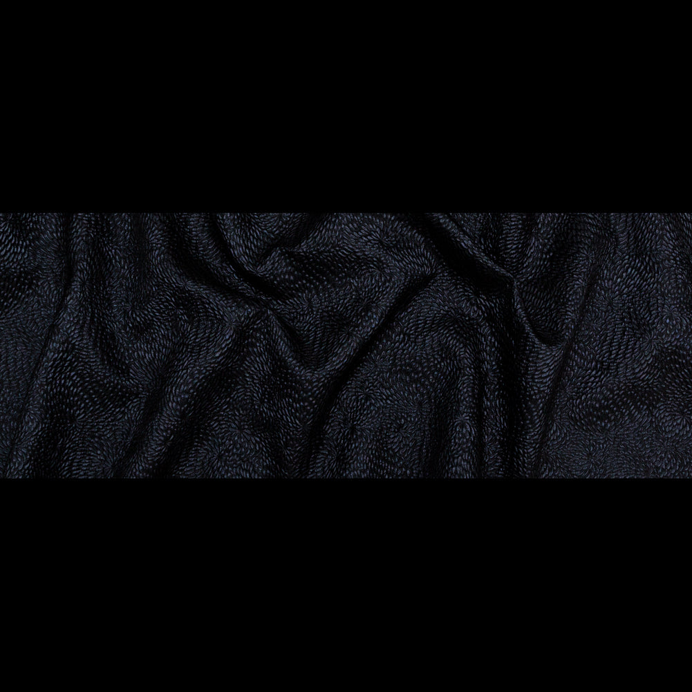 Metallic Black Floral Double-Layer Organza Brocade - Folded