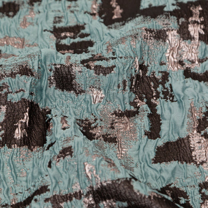 Mint Chocolate Chip Abstract Luxury Metallic Brocade - Detail