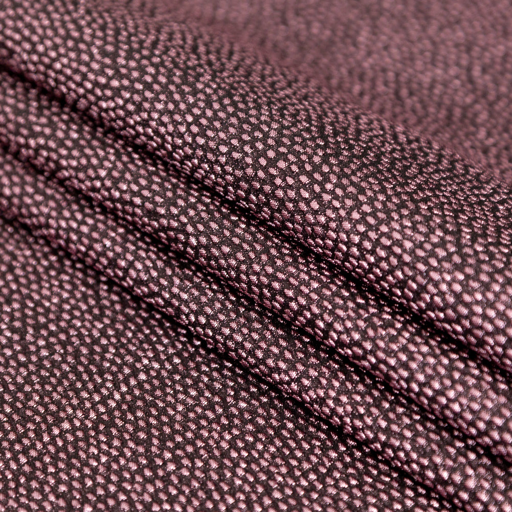 Metallic Pink on Black Abstract Luxury Brocade Detail