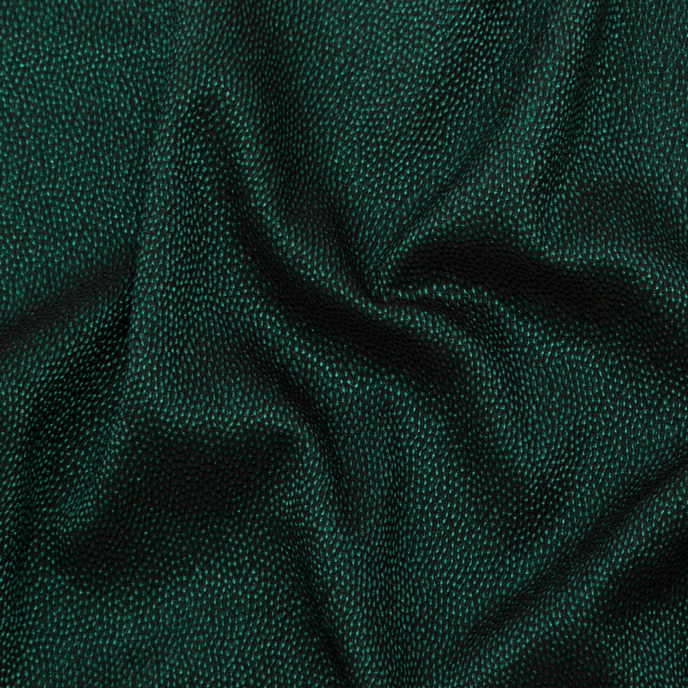 Metallic Green on Black Abstract Luxury Brocade