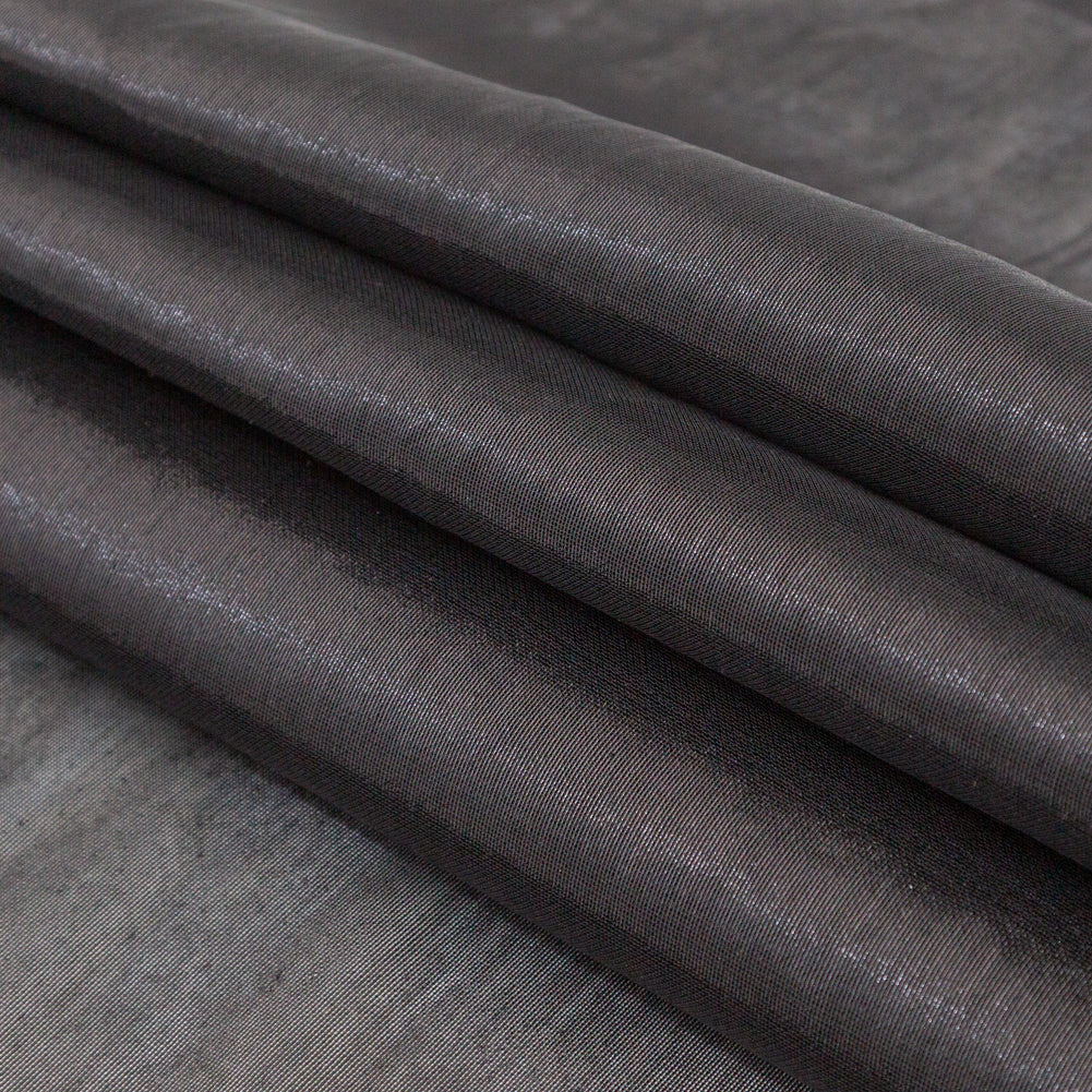 Metallic Black Woven Lame - Detail
