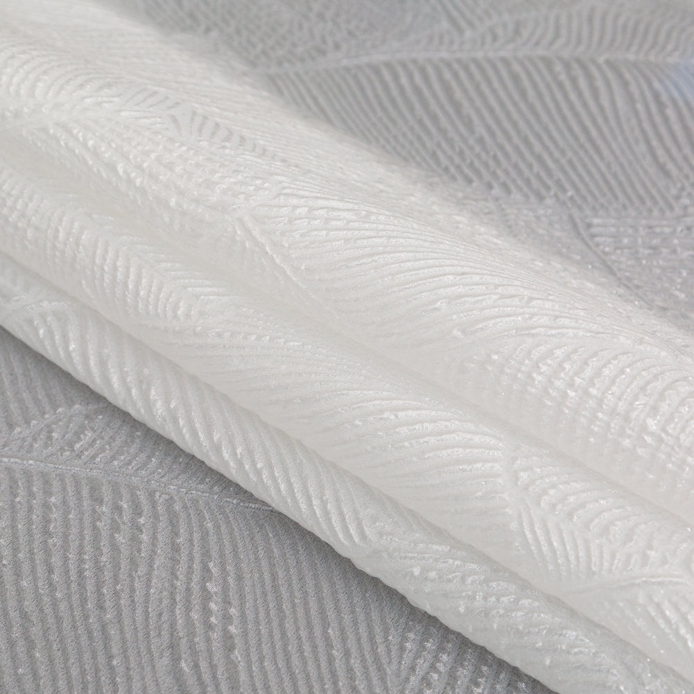 Luminous White Double-Layer Organza Brocade - Detail