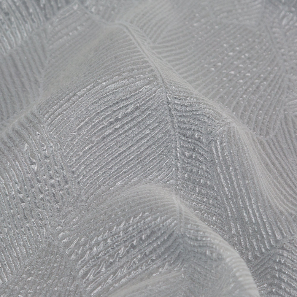 Luminous White Double-Layer Organza Brocade - Full