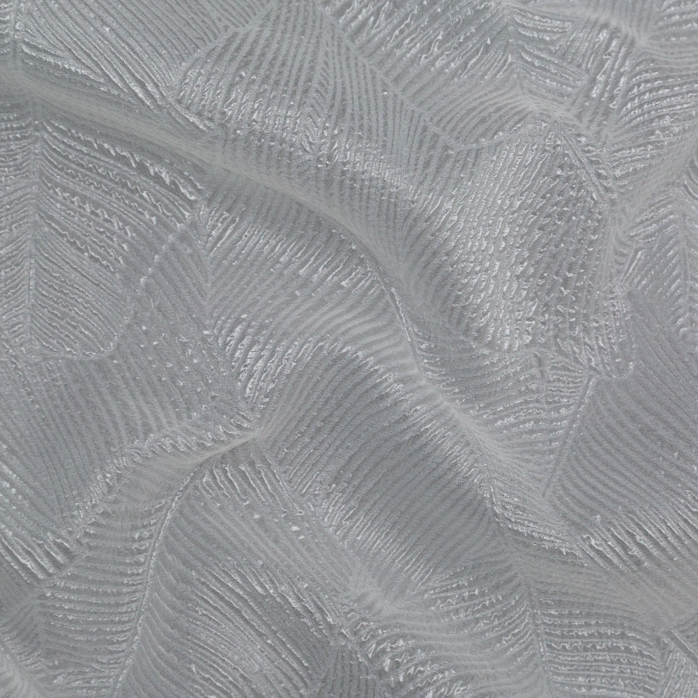Luminous White Double-Layer Organza Brocade