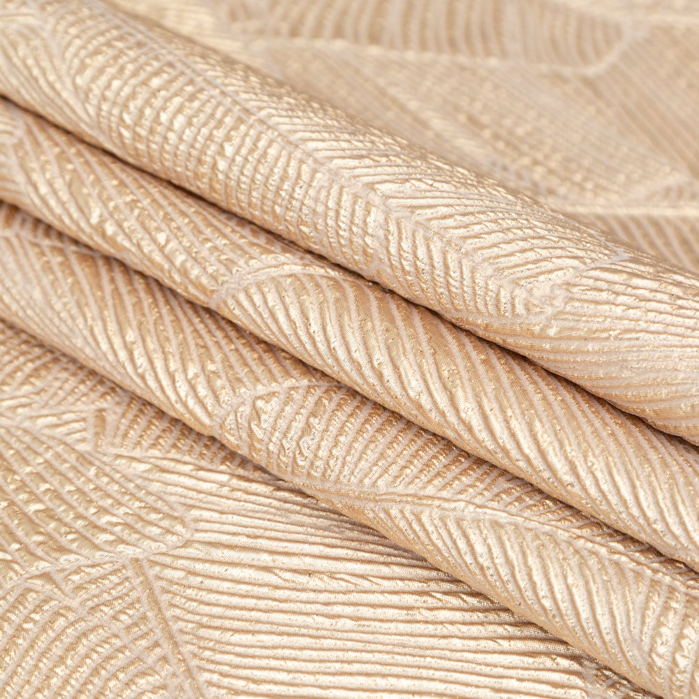 Luminous Gold Double-Layer Organza Brocade Detail