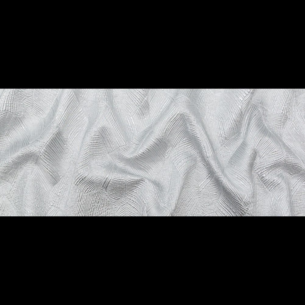 Luminous Silver Double-Layer Organza Brocade - Folded