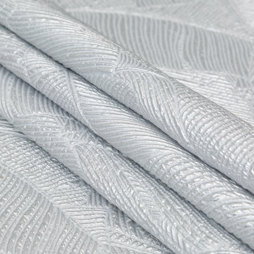 Luminous Silver Double-Layer Organza Brocade - Detail