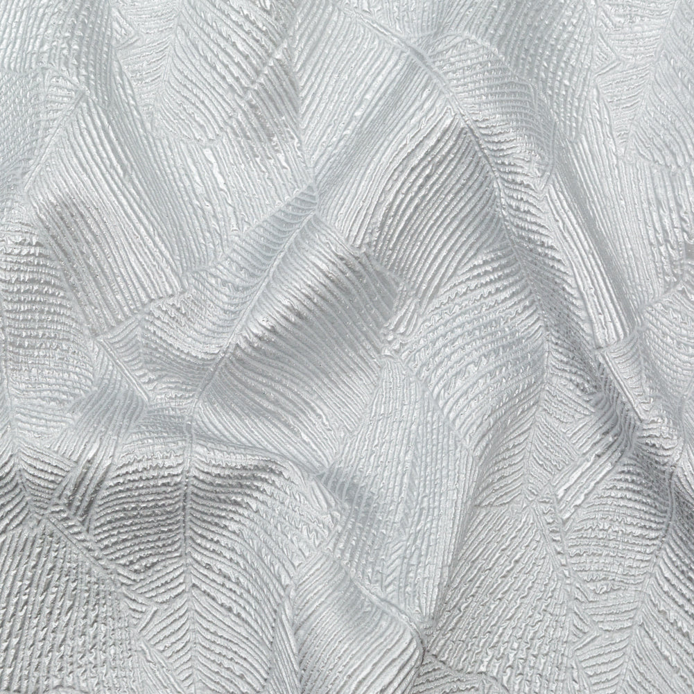 Luminous Silver Double-Layer Organza Brocade