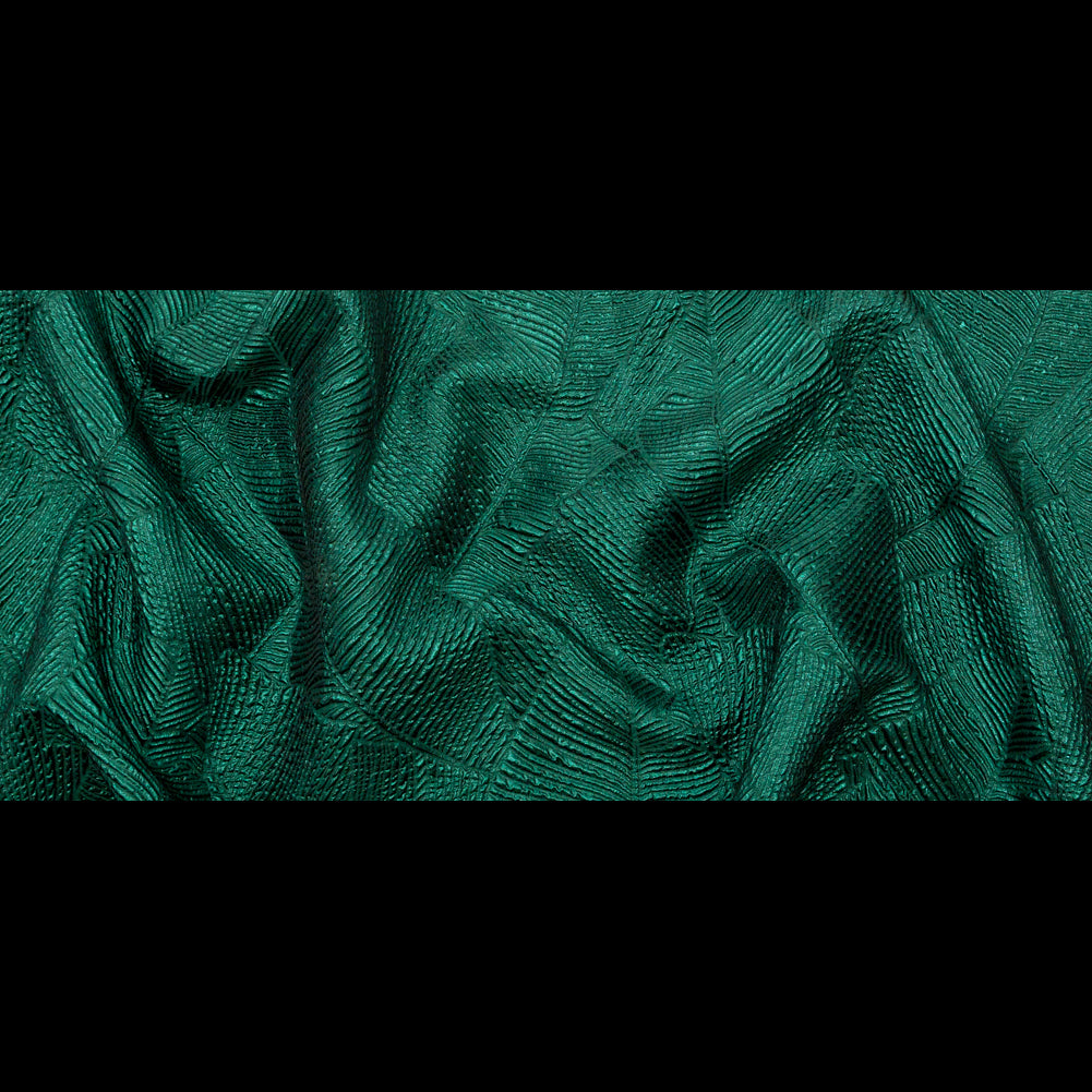 Luminous Green Double-Layer Organza Brocade Folded