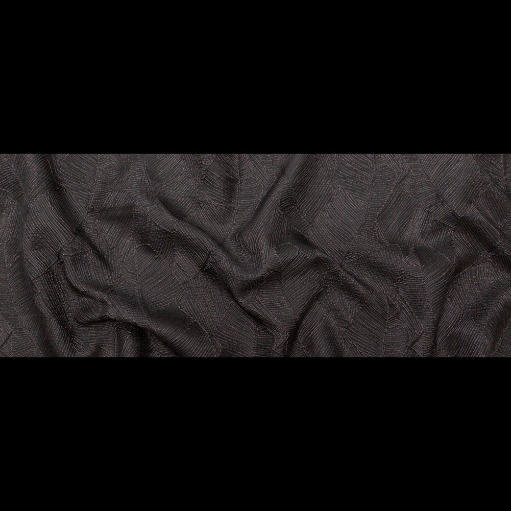 Luminous Black Double-Layer Organza Brocade Folded
