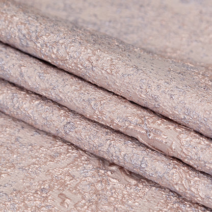 Beige and Silver Abstract Luxury Metallic Brocade - Detail