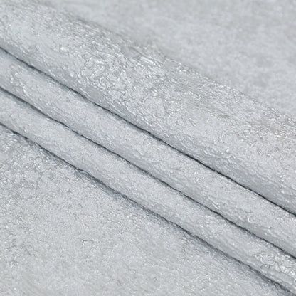 White and Silver Abstract Luxury Metallic Brocade - Detail