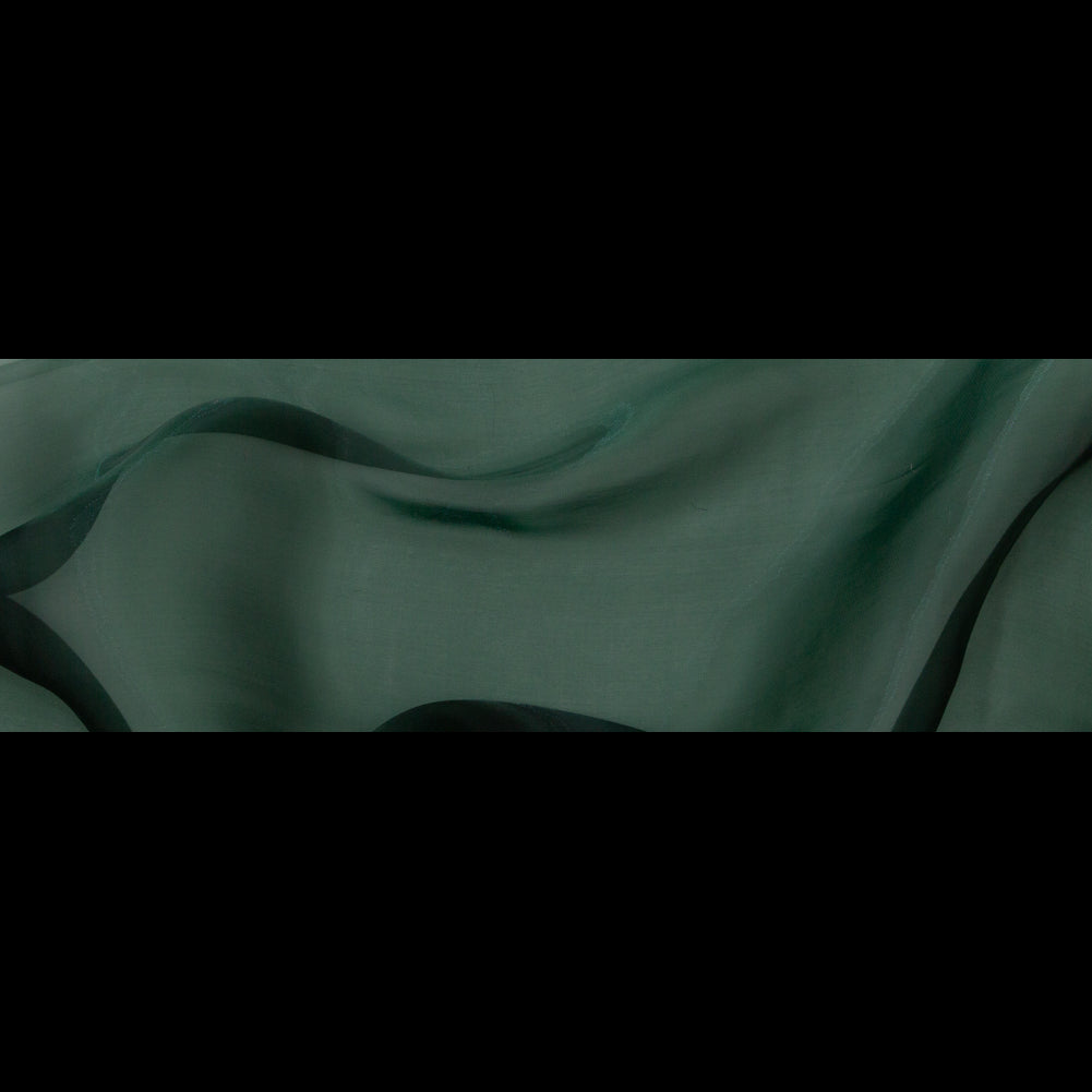 Iridescent Organza - Sleek Emerald Green Folded