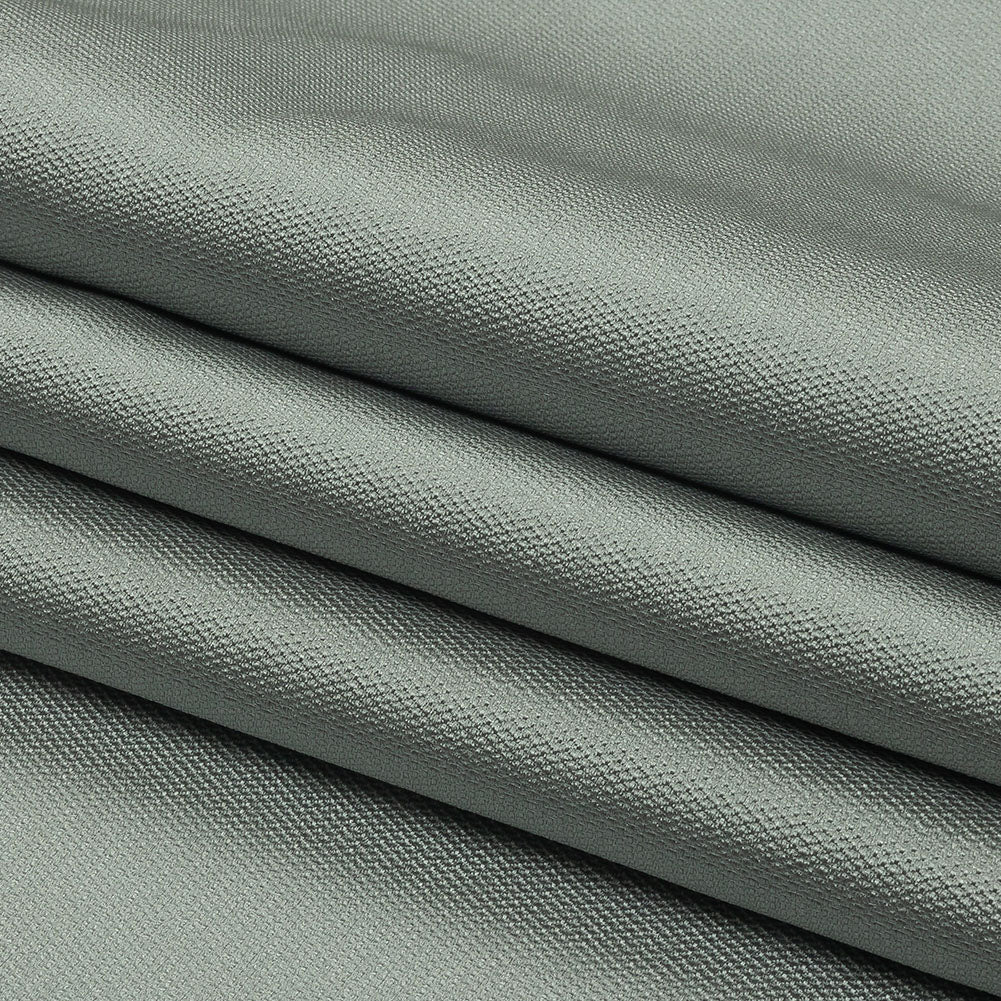 Novelty Polyester Pique - Silver - Kestrel Collection Folded