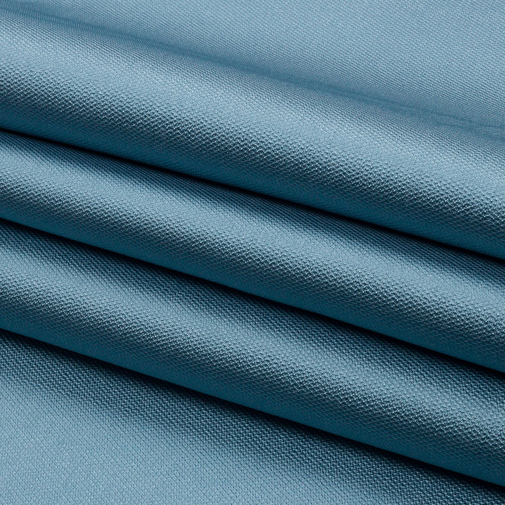Novelty Polyester Pique - Steel Blue - Kestrel Collection Folded