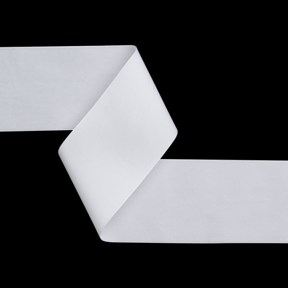 Single Faced Velvet Ribbon Made in Italy - 2.875" - White - Sabine Collection