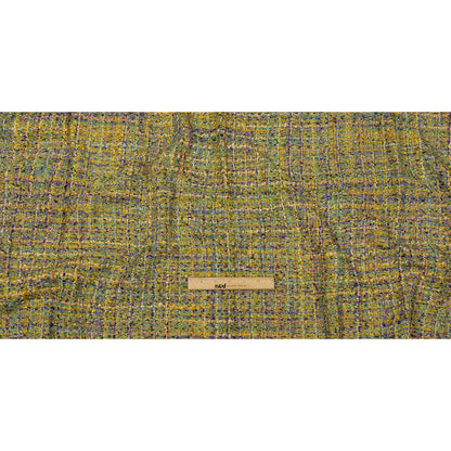 Newcastle Kale, Sheepskin and Purple Viscose and Acrylic Chenille Tweed - Drape