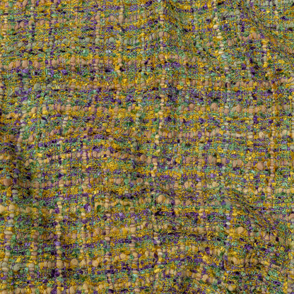 Newcastle Kale, Sheepskin and Purple Viscose and Acrylic Chenille Tweed
