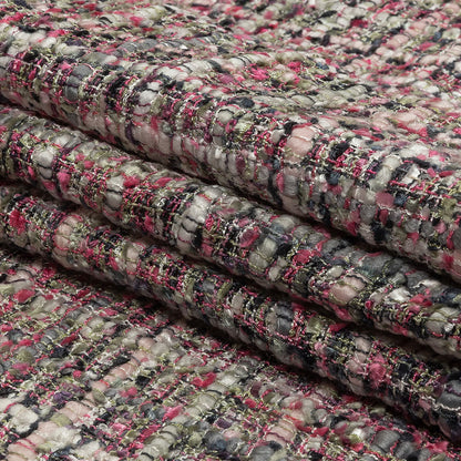 Newcastle Gray, Reseda and Orchid Pink Viscose and Acrylic Chenille Tweed - Full