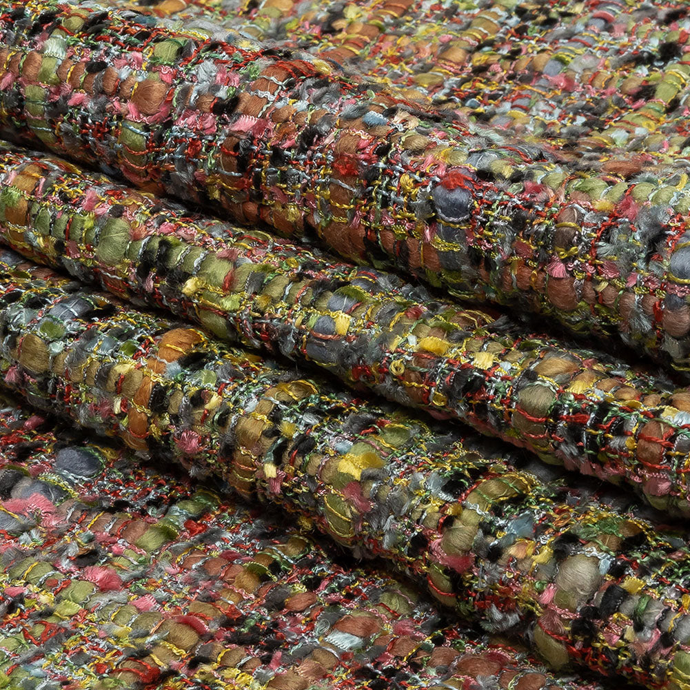 Viscose and Acrylic Chenille Tweed - Rainbow and Black Ink - Newcastle Collection Full