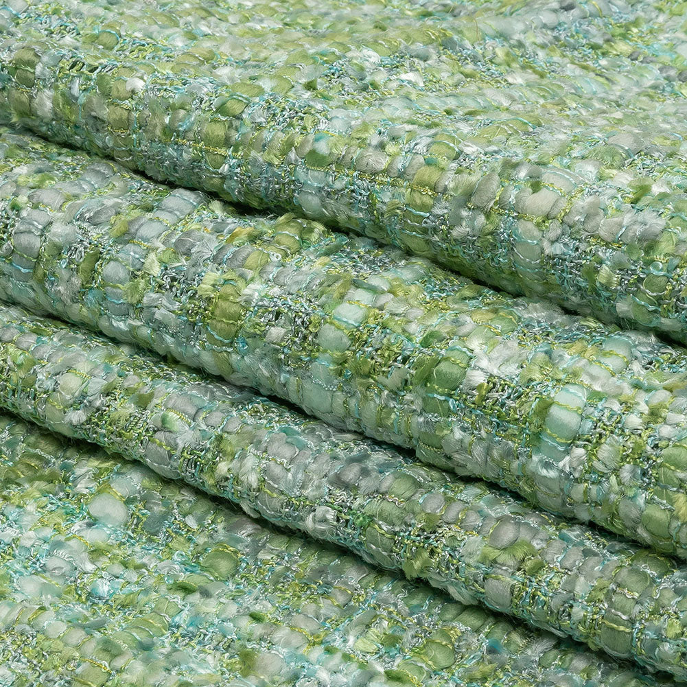 Newcastle Apple Green, Seafoam, and Belgian Block Viscose and Acrylic Chenille Tweed - Full