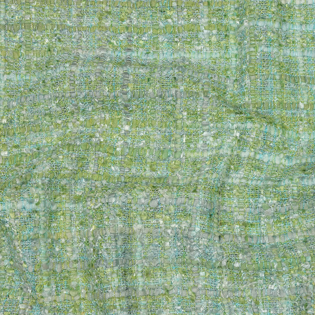 Newcastle Apple Green, Seafoam, and Belgian Block Viscose and Acrylic Chenille Tweed