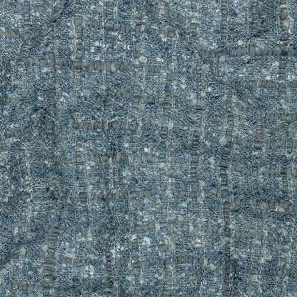 Viscose and Acrylic Chenille Tweed - Flint Stone and Baby Blue Metallic - Newcastle Collection