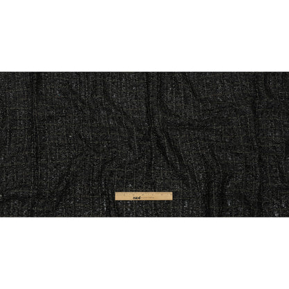 Newcastle Charcoal, Black Bean and Metallic Silver Viscose and Acrylic Chenille Tweed - Drape