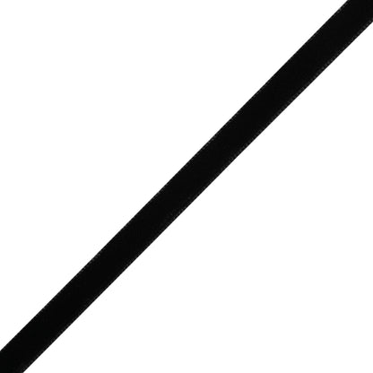Double Faced Velvet Ribbon Made in Italy - 3/8" - Black - Delphine Collection