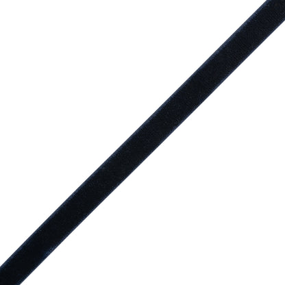 Stretch Velvet Ribbon Trim Made in Italy - 0.375" - Navy - Gislaine Collection