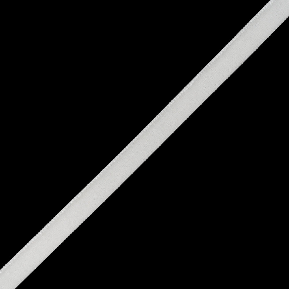 Stretch Velvet Ribbon Trim Made in Italy - 0.375" - Off White - Gislaine Collection - Folded