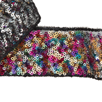 Italian Luminous Multicolor Sequins Trim - 1.5" Detail