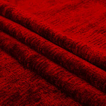 Sinful Red Polyester Upholstery Chenille Folded