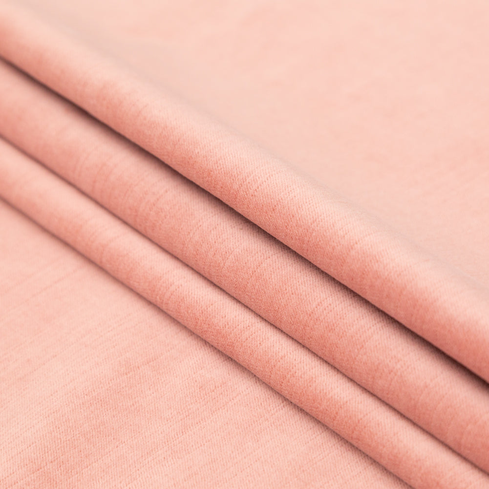 Petal Pink Velvet with Imitation Dupioni Backing - Folded