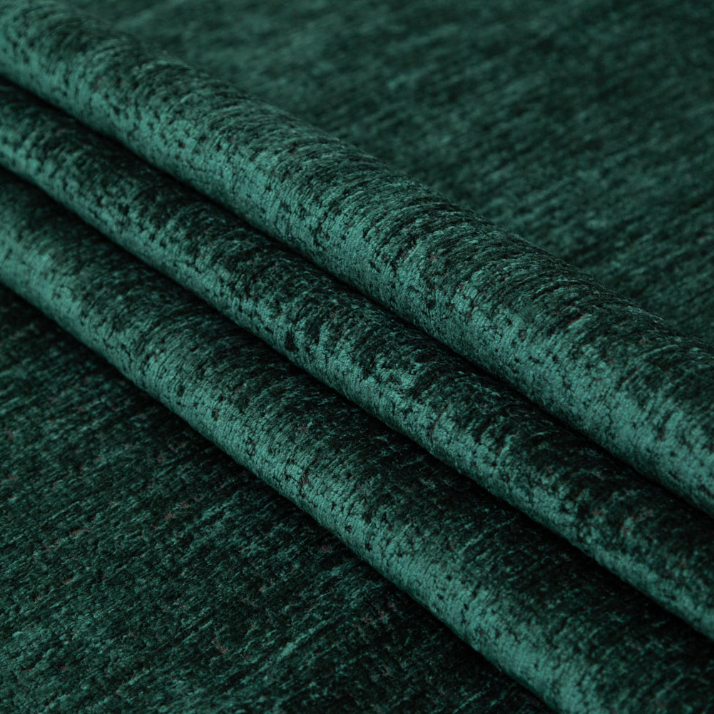 Emerald Polyester Upholstery Chenille Folded