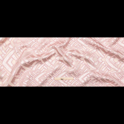 Metallic Pink Geometric Luxury Brocade Folded