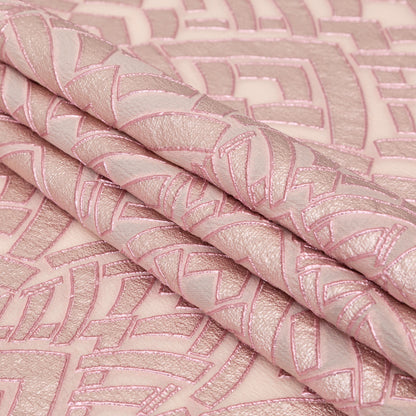 Metallic Pink Geometric Luxury Brocade Detail