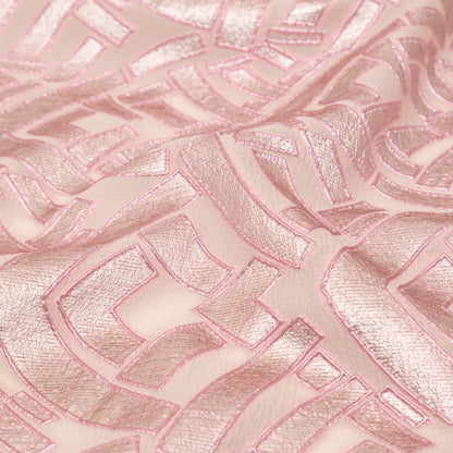 Metallic Pink Geometric Luxury Brocade Full