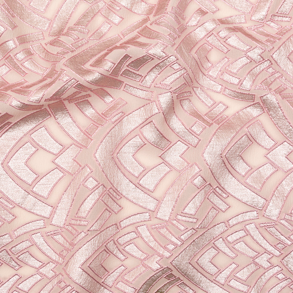 Metallic Pink Geometric Luxury Brocade