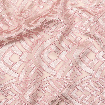 Metallic Pink Geometric Luxury Brocade