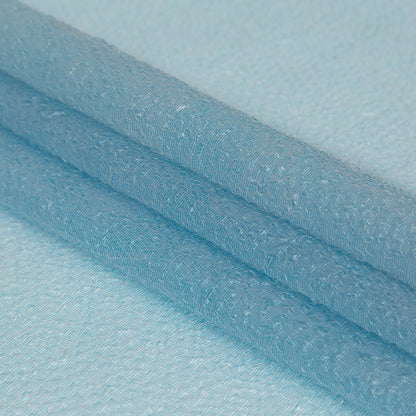 Metallic Blue Striped Bubble Wrap Organza Brocade Detail