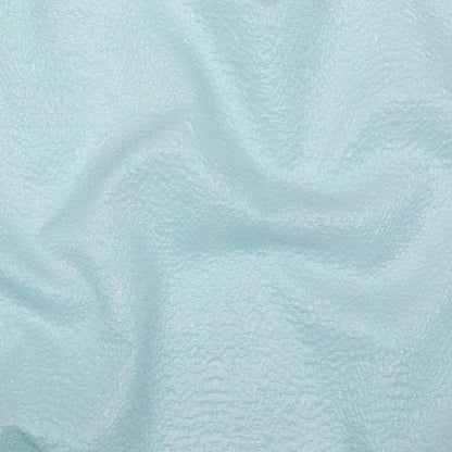 Metallic Blue Striped Bubble Wrap Organza Brocade