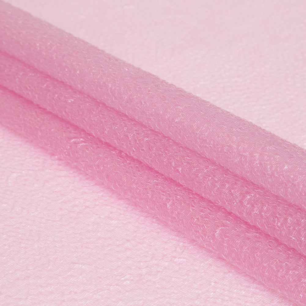 Metallic Pink Striped Bubble Wrap Organza Brocade - Detail