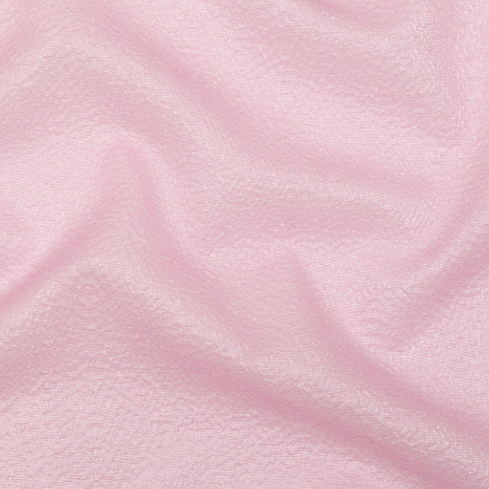 Metallic Pink Striped Bubble Wrap Organza Brocade