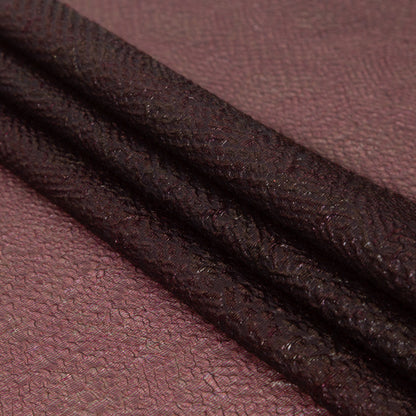 Metallic Wine Striped Bubble Wrap Organza Brocade - Detail