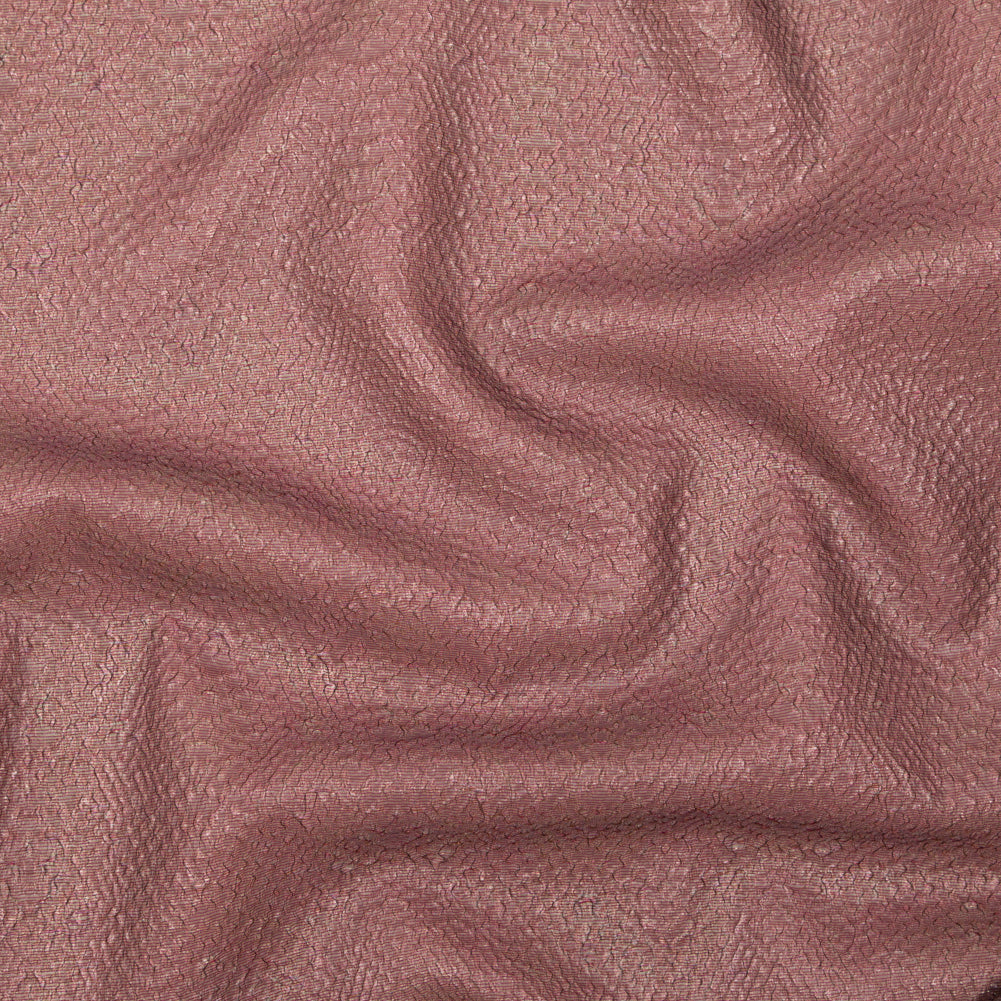 Metallic Wine Striped Bubble Wrap Organza Brocade