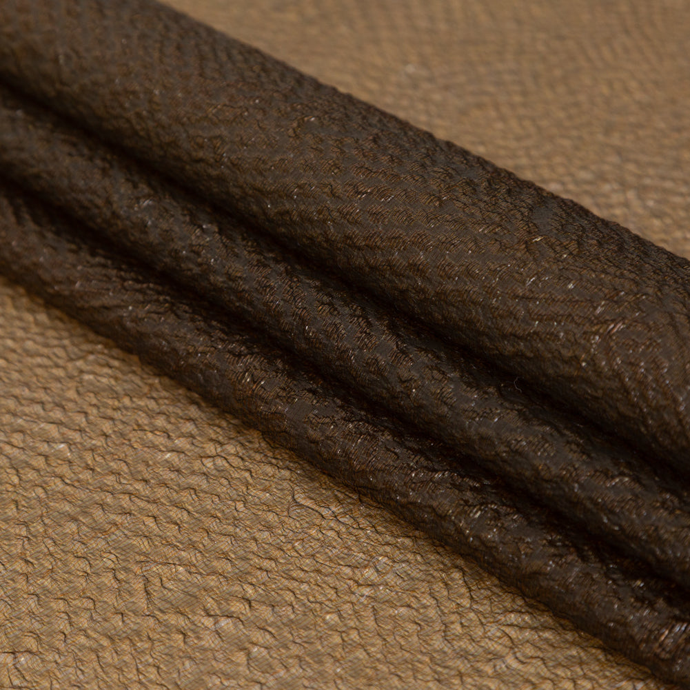 Metallic Gold Striped Bubble Wrap Organza Brocade Detail