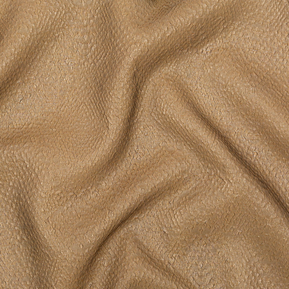 Metallic Gold Striped Bubble Wrap Organza Brocade