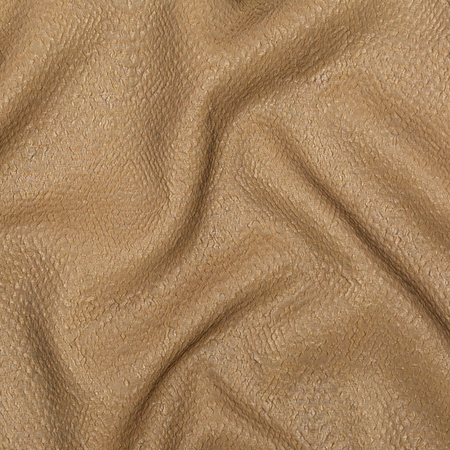 Metallic Gold Striped Bubble Wrap Organza Brocade