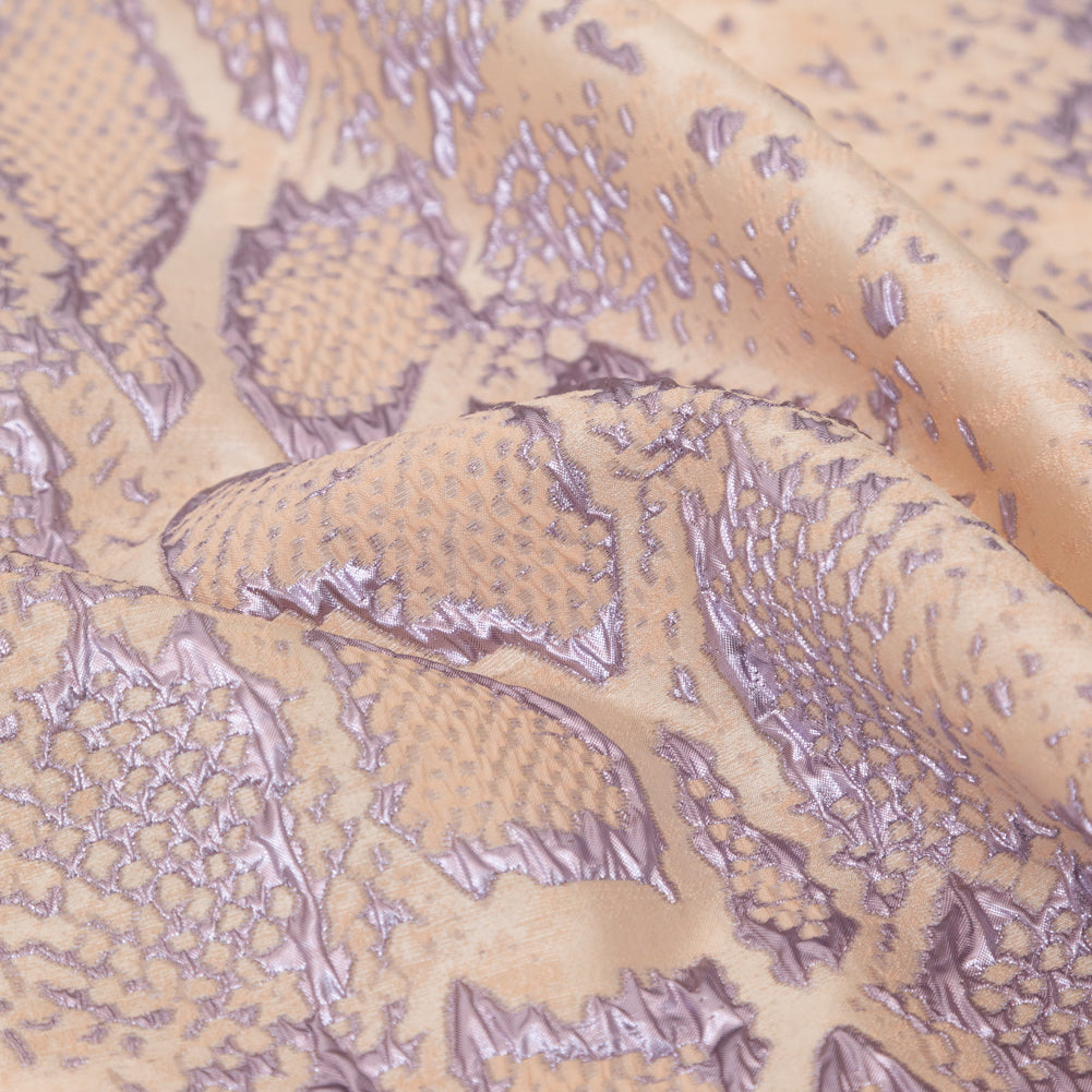 Metallic Lavender and Pink Tint Reptilian Luxury Brocade - Full